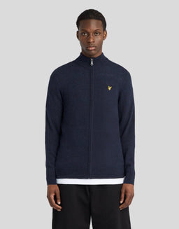 Cardigan zippé en laine d'agneau mélangée