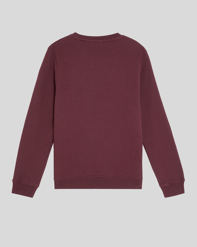 Garçon portant un sweat-shirt classique à col rond, couleur bordeaux