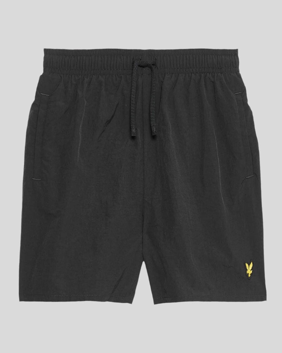 Short de bain uni noir de jais pour garçon