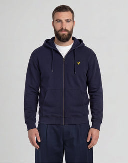 Sweat à capuche en coton Loopback avec fermeture éclair intégrale