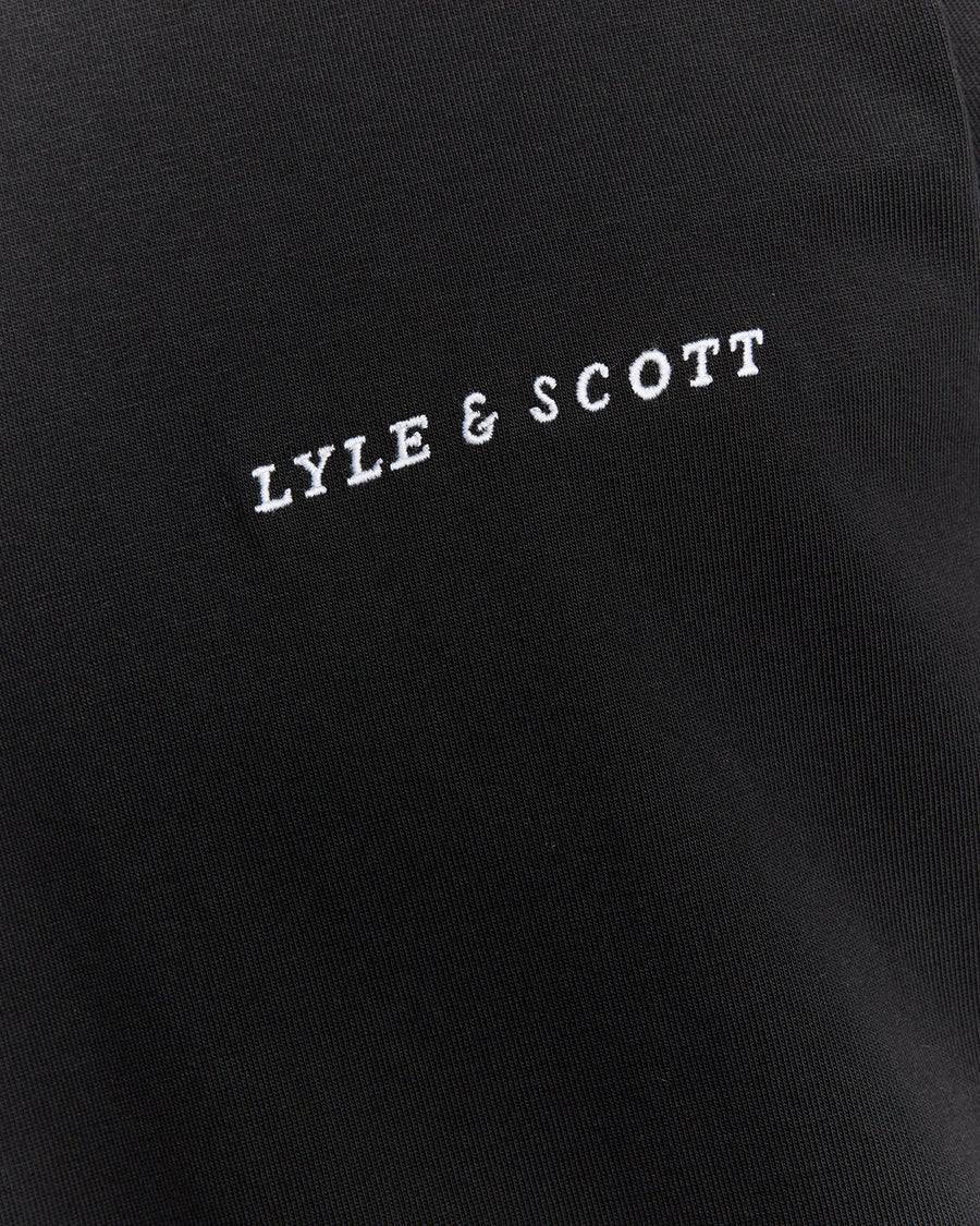 T-shirt à col rond en coton pour homme, avec logo en lettres cursives, couleur noir de jais