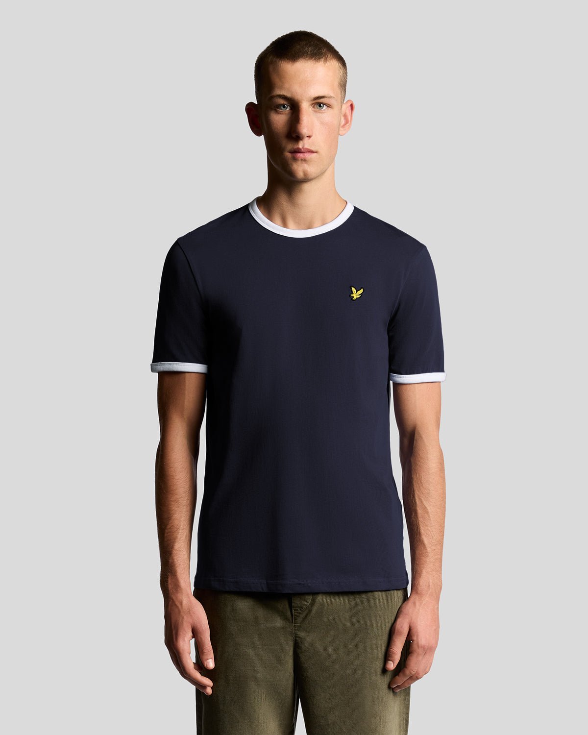 Ringer Cotton Crew Neck T Shirt