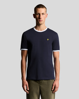 T-shirt à col rond en coton Ringer