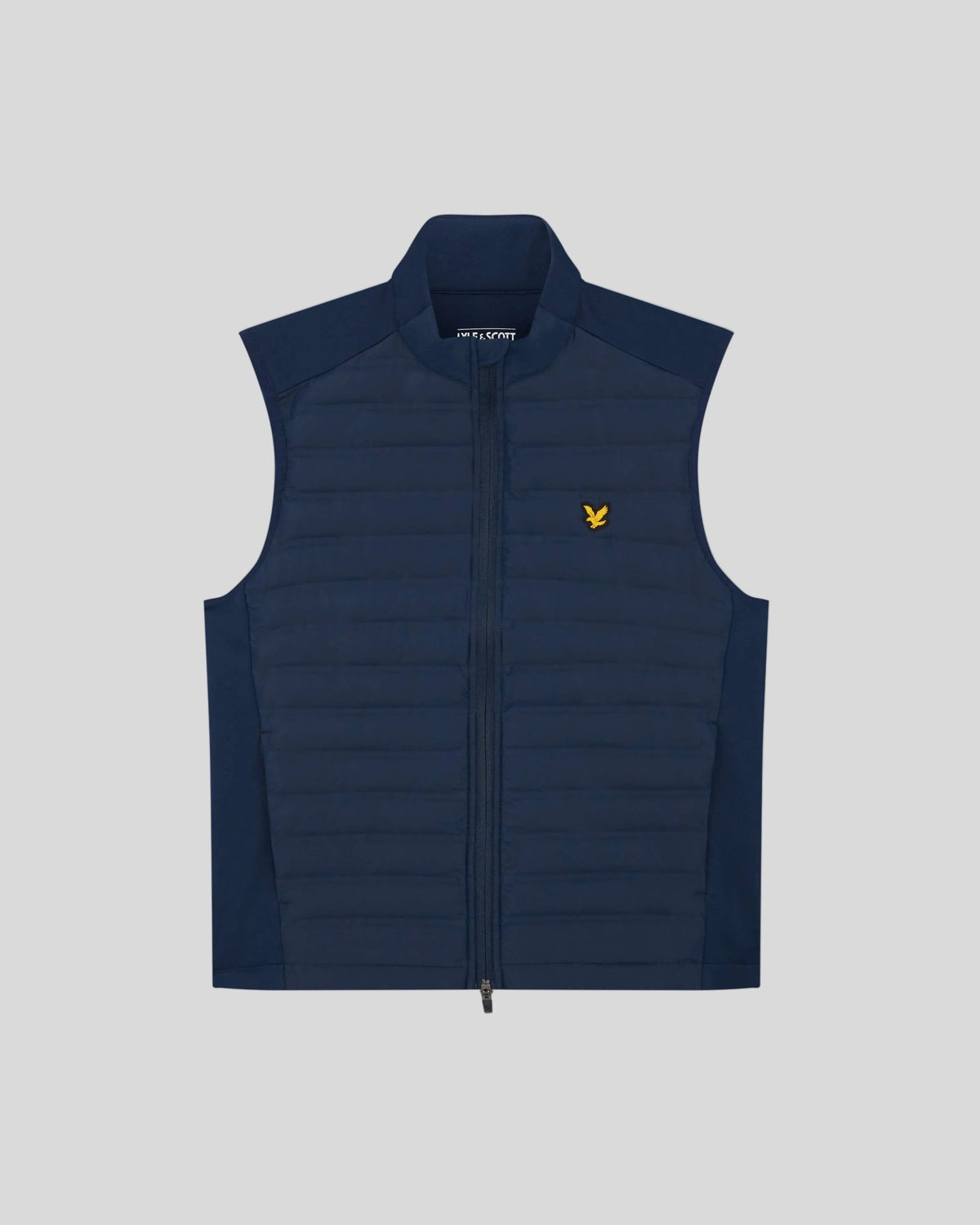 Homme portant un gilet matelassé hybride bleu Ryder