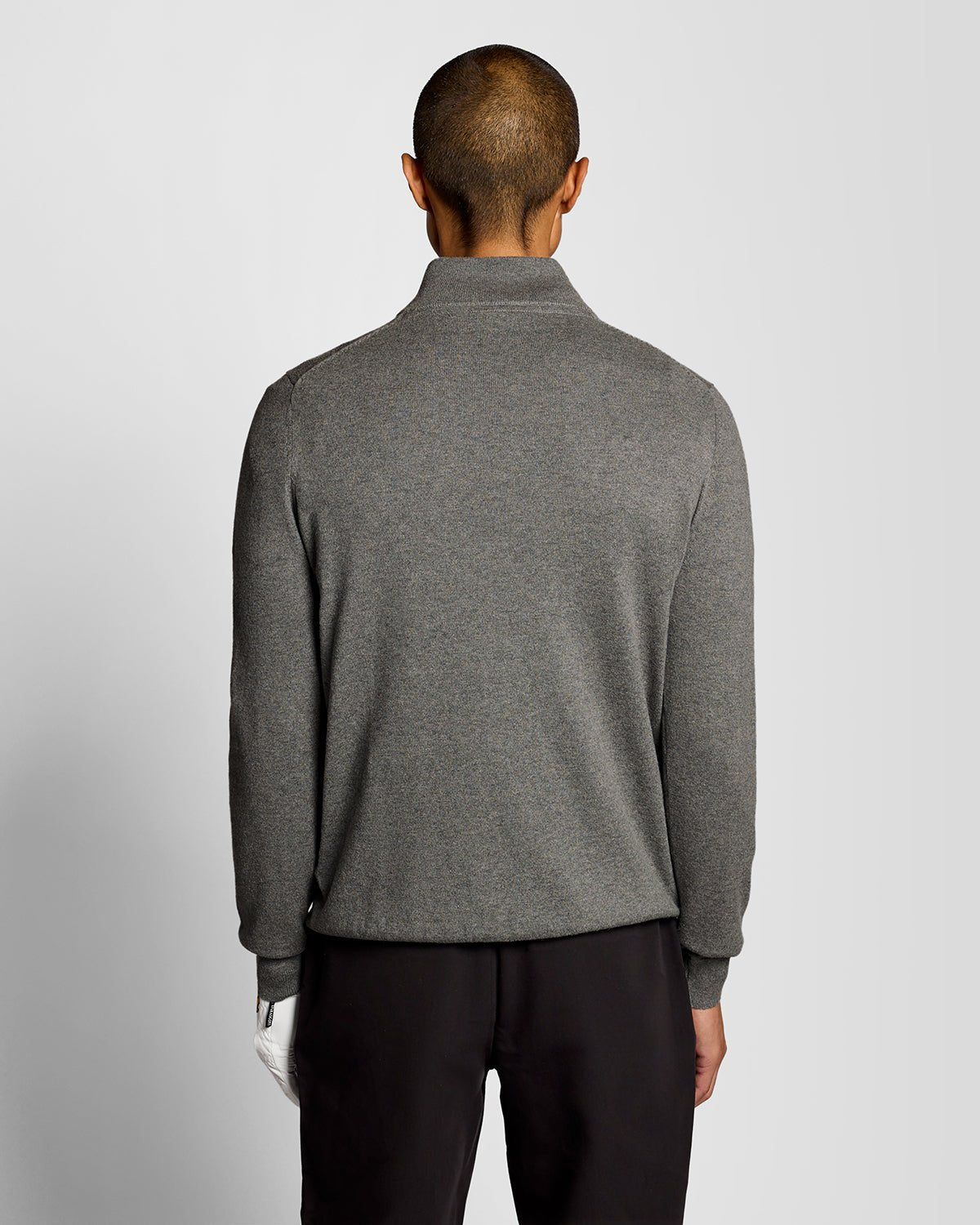 Uomo con maglione Performance con zip a 1/4 in grigio melange medio