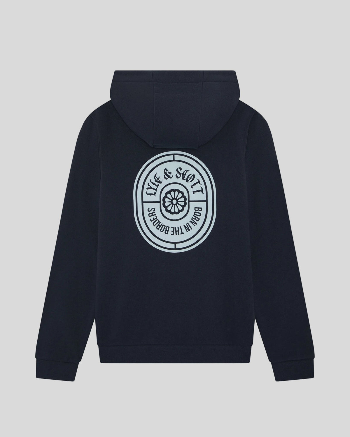 Sudadera con capucha de algodón con estampado para hombre en azul marino oscuro