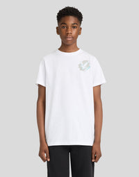 Boy wears Eagle Chest Graphic T-Shirt in White