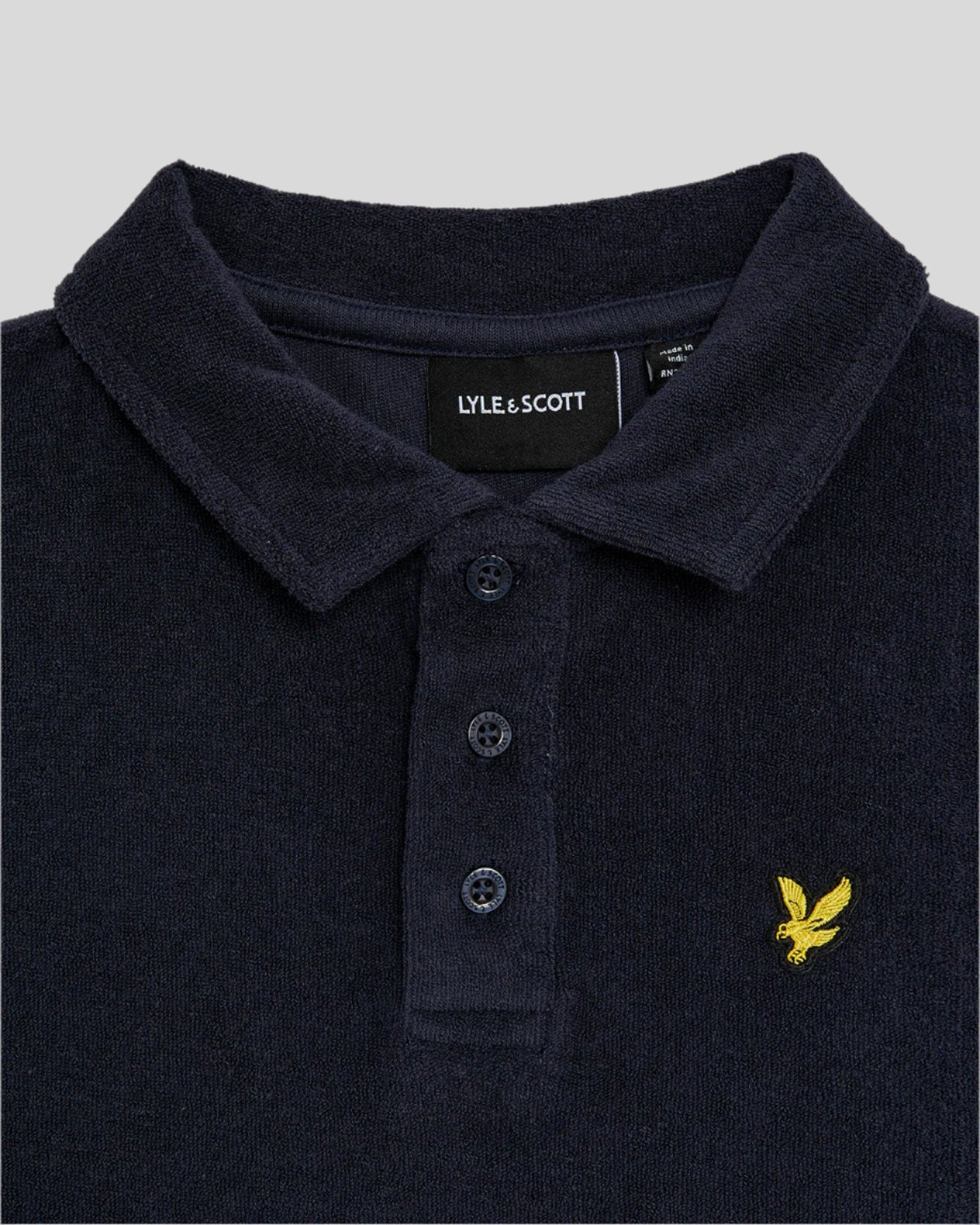 Polo en tissu éponge bleu marine foncé pour garçon