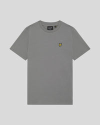 Junge trägt ein Baumwoll-T-Shirt mit Rundhalsausschnitt in Mittelgrau