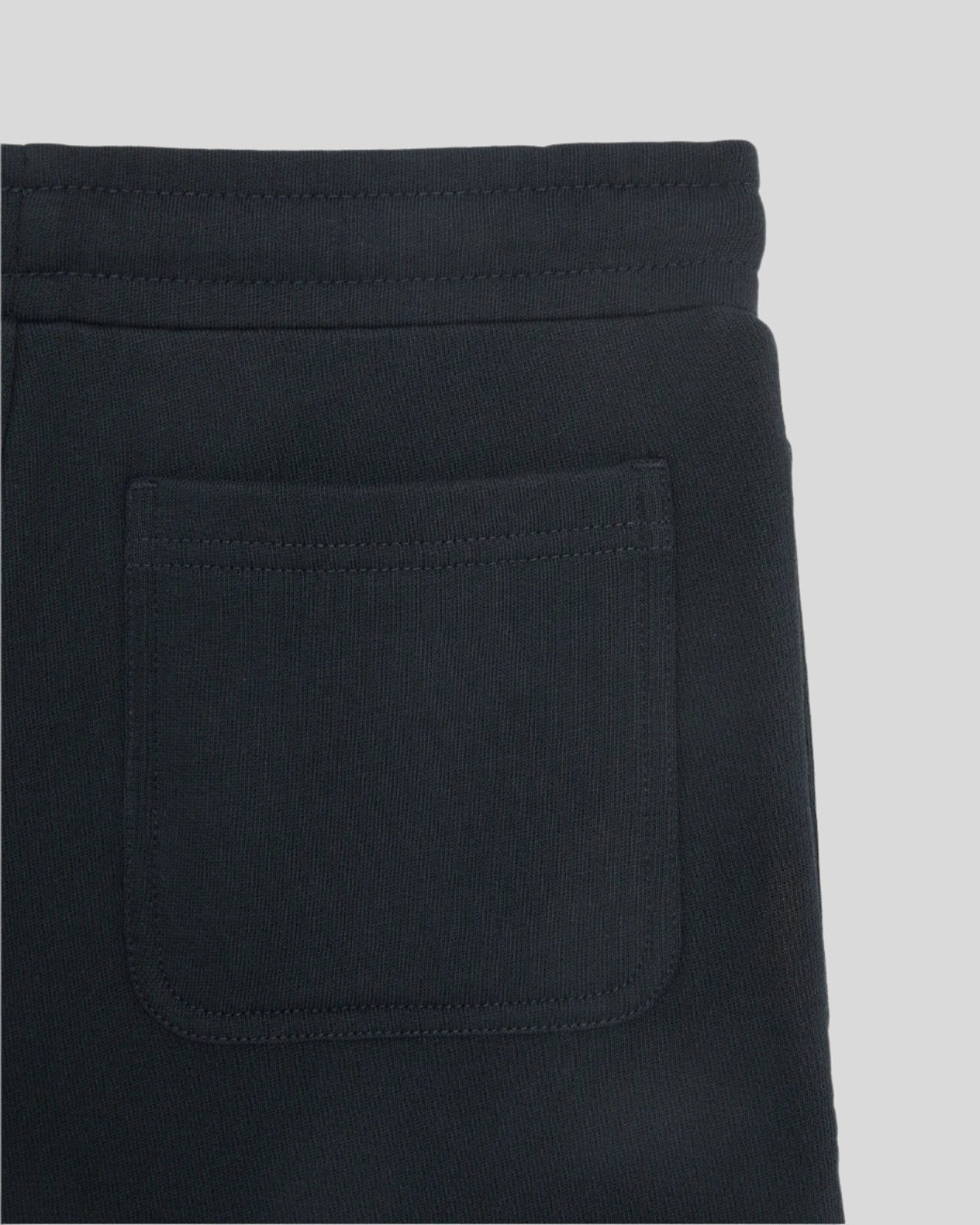 Short de survêtement en coton à motifs ton sur ton, bleu marine foncé, pour garçon