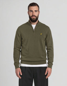 Pull en coton et laine mérinos à fermeture éclair 1/4