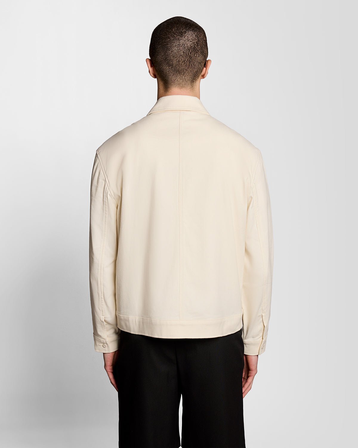 Veste zippée à plis creux pour homme, couleur écru éclatant