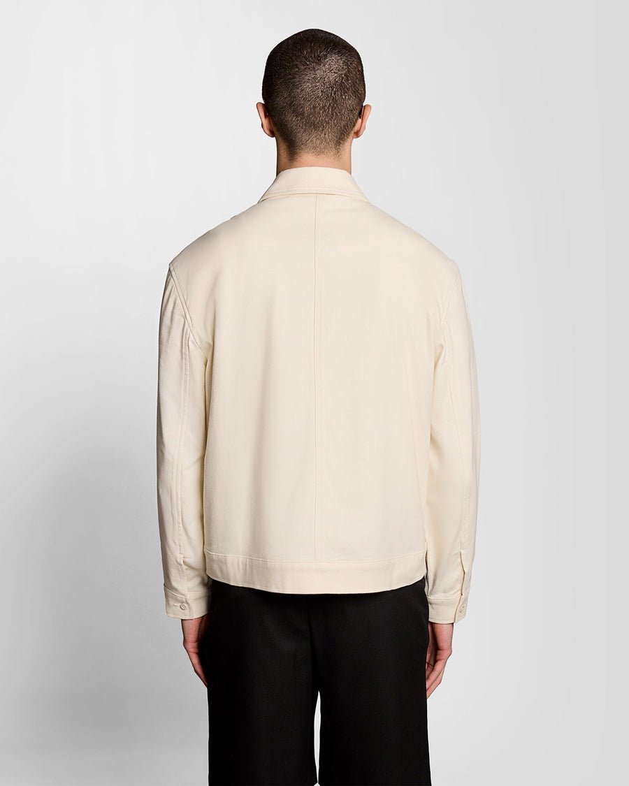Veste zippée à plis creux pour homme, couleur écru éclatant