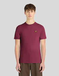 Man wears Everyday Cotton Crew Neck T-Shirt in Rich Burgundy