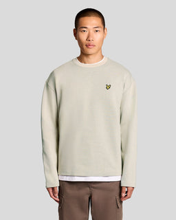 Sudadera de cuello redondo con estampado jacquard en relieve