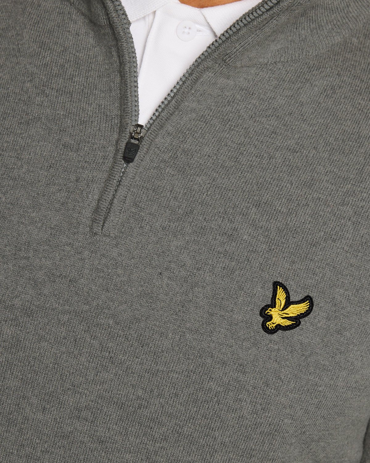Uomo con maglione Performance con zip a 1/4 in grigio melange medio