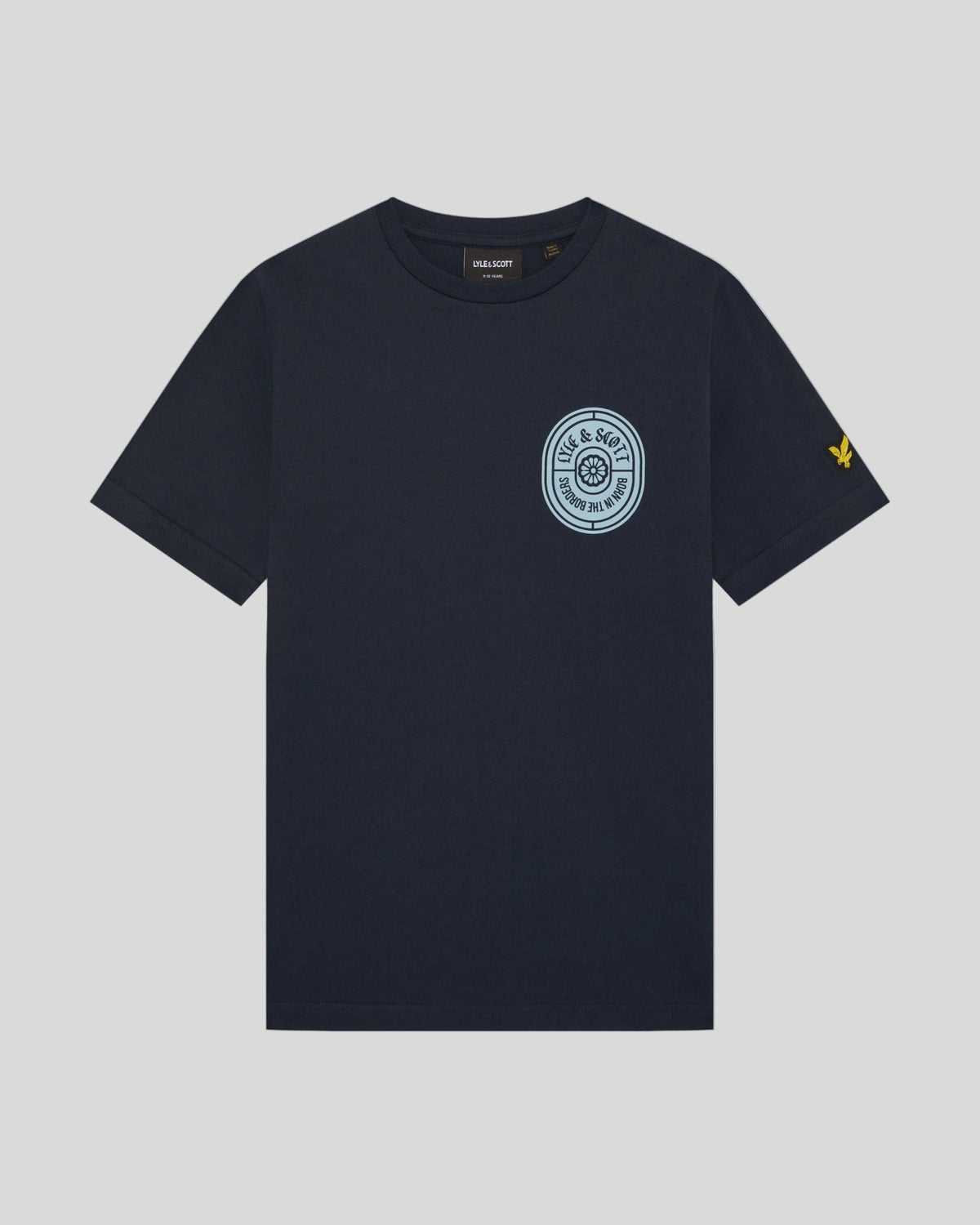 Camiseta de algodón con estampado para hombre en azul marino oscuro