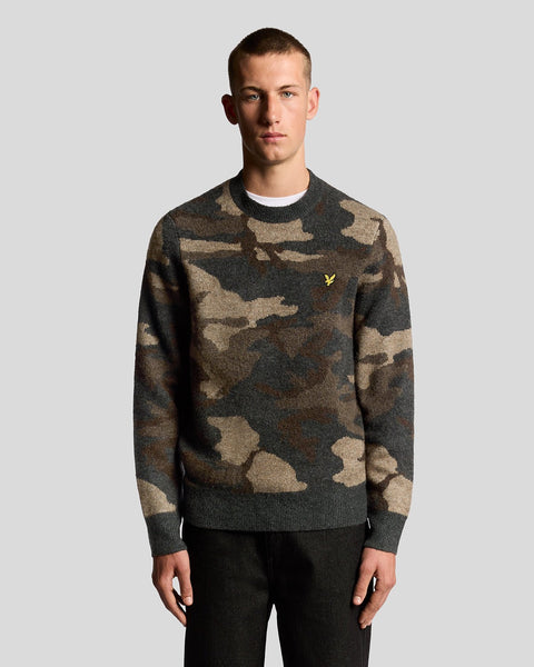 Brushed Camouflage Crew Neck Jumper – Lyle & Scott