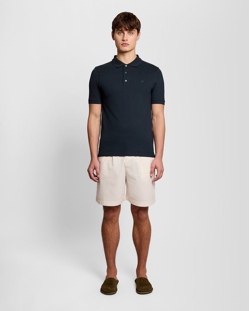 Uomo con polo in cotone superfine blu scuro