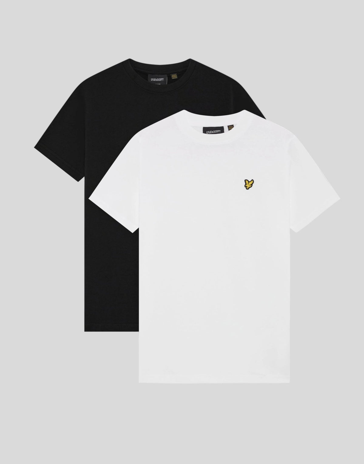 T-shirt à col rond pour garçon, lot de 2, couleur noir de jais/blanc