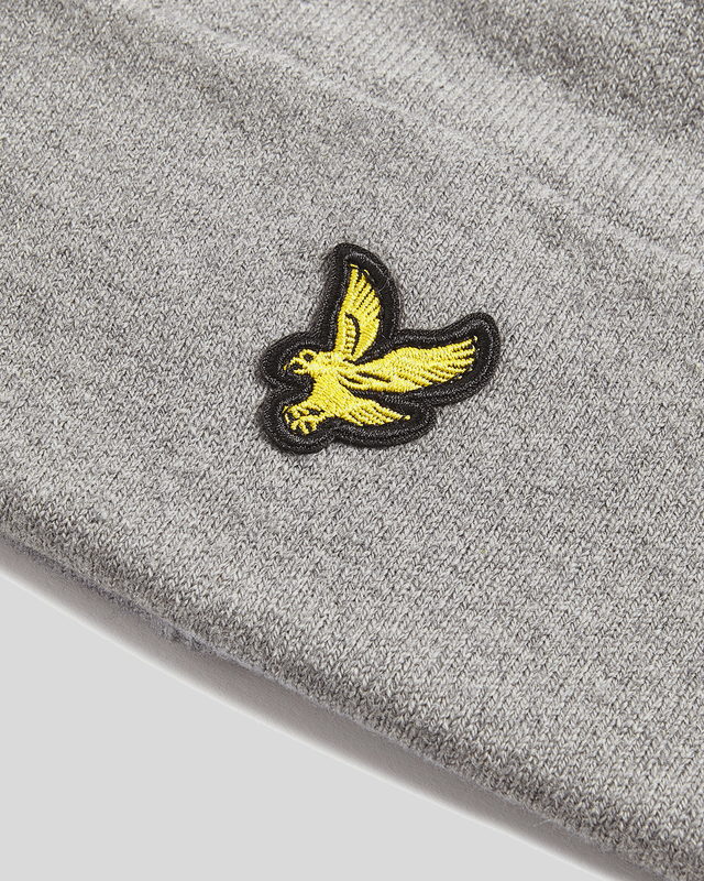 Merino Wool Blend Beanie in Mid Grey Marl