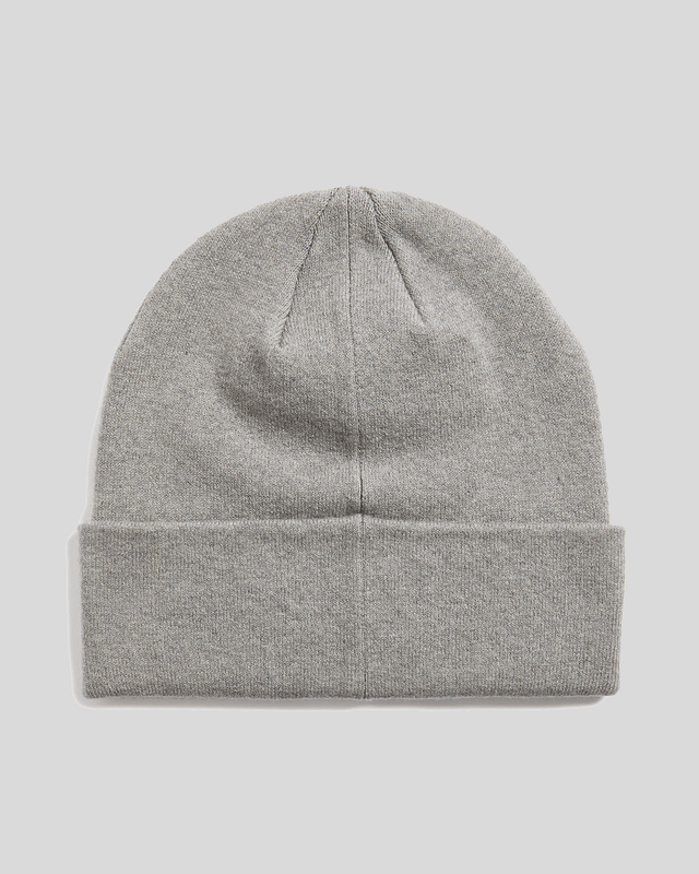 Merino Wool Blend Beanie in Mid Grey Marl