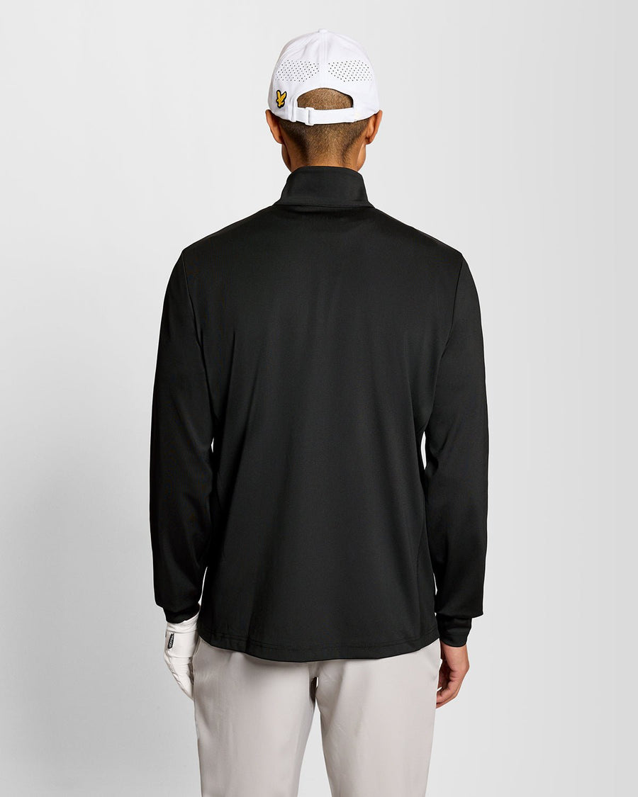 Uomo con giacca Performance 1/4 Zip Midlayer in nero jet