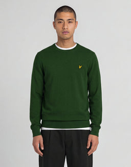 Maglione girocollo in cotone e lana merino
