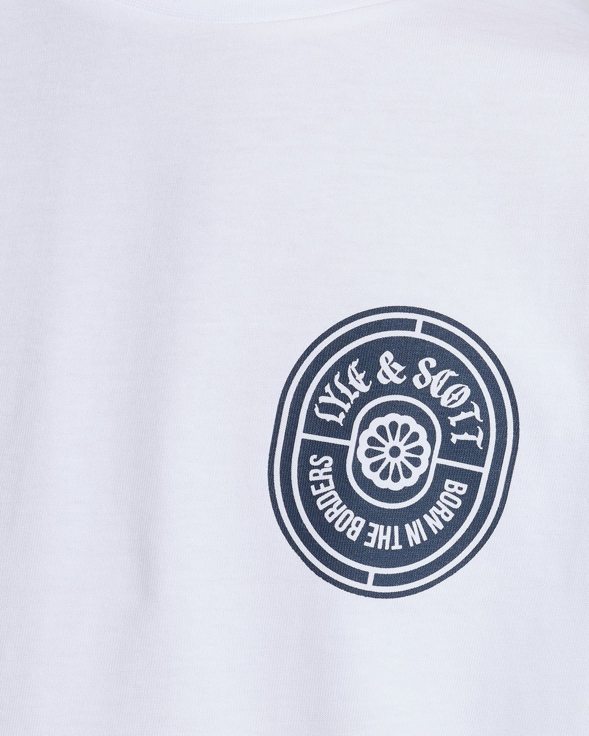 Uomo con maglietta in cotone con stampa grafica, colore bianco