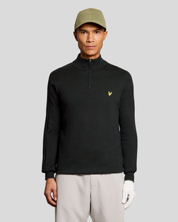 Maglione in misto cotone con zip a 1/4