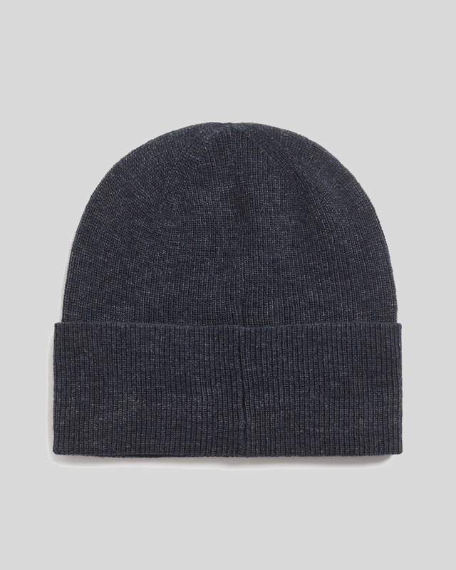 Bonnet en laine d'agneau mélangée, bleu marine foncé chiné