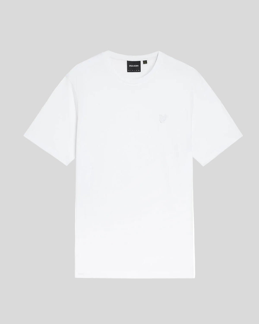 Homme portant un t-shirt en coton ultra-fin blanc