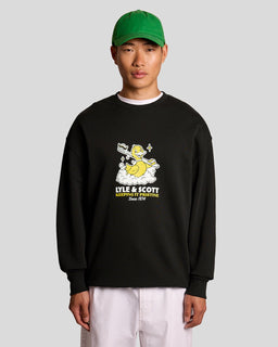 Sweat-shirt à imprimé sur la poitrine