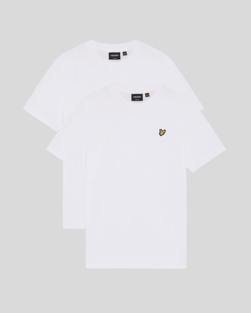 Uomo con maglietta Basic in confezione da 2, colore bianco