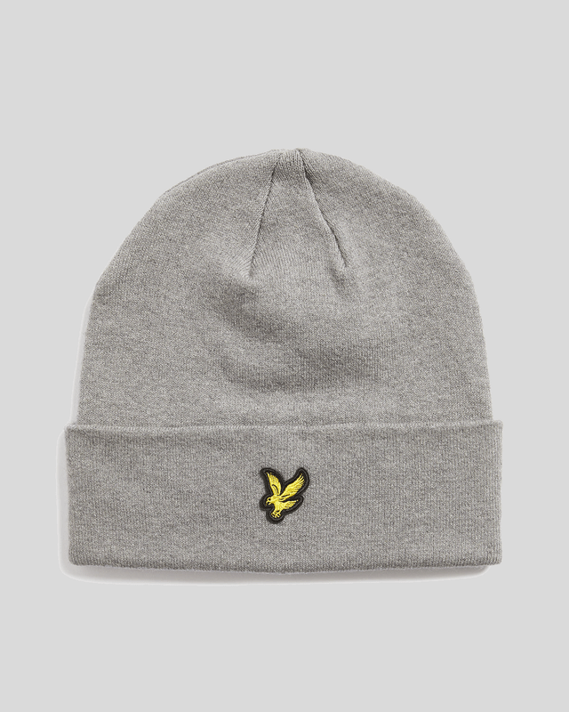 Merino Wool Blend Beanie in Mid Grey Marl