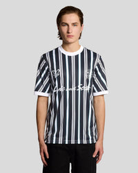 Uomo con maglia da calcio Prep Stripe in blu scuro
