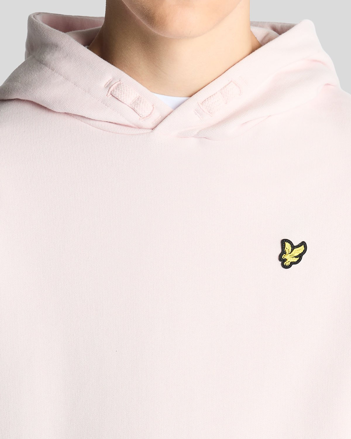 Hombre con sudadera con capucha de algodón Loopback en rosa claro