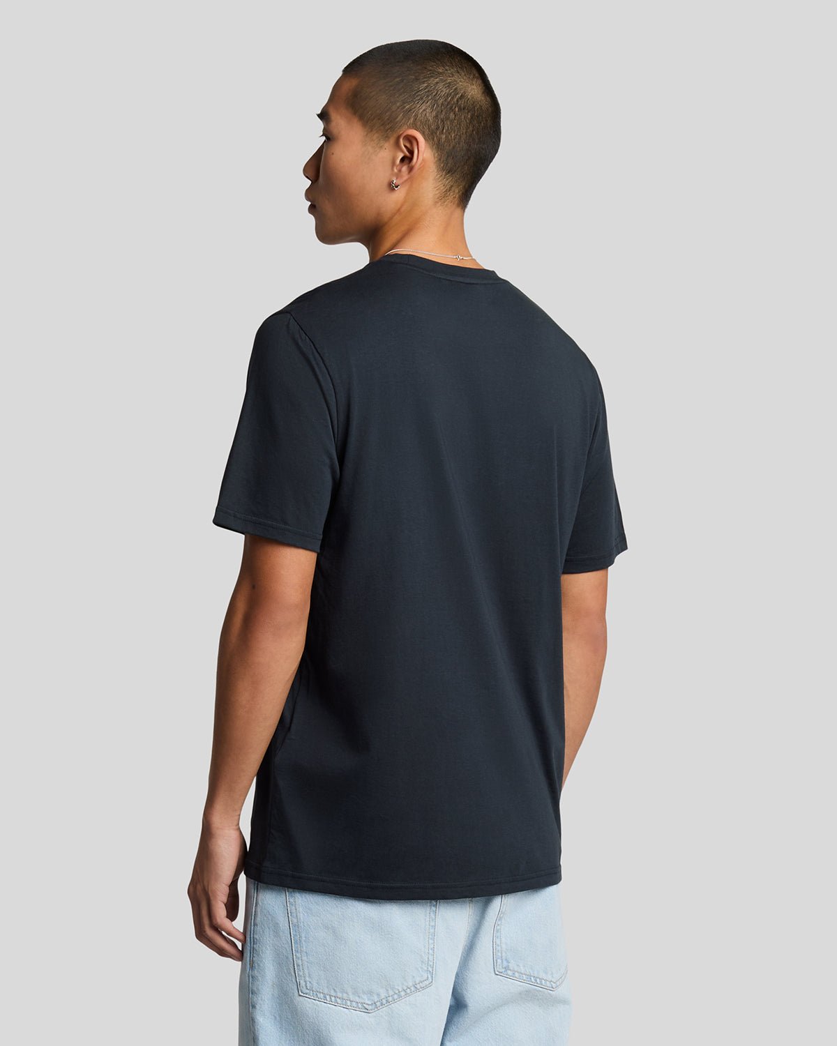 Uomo con maglietta in cotone superfine blu scuro