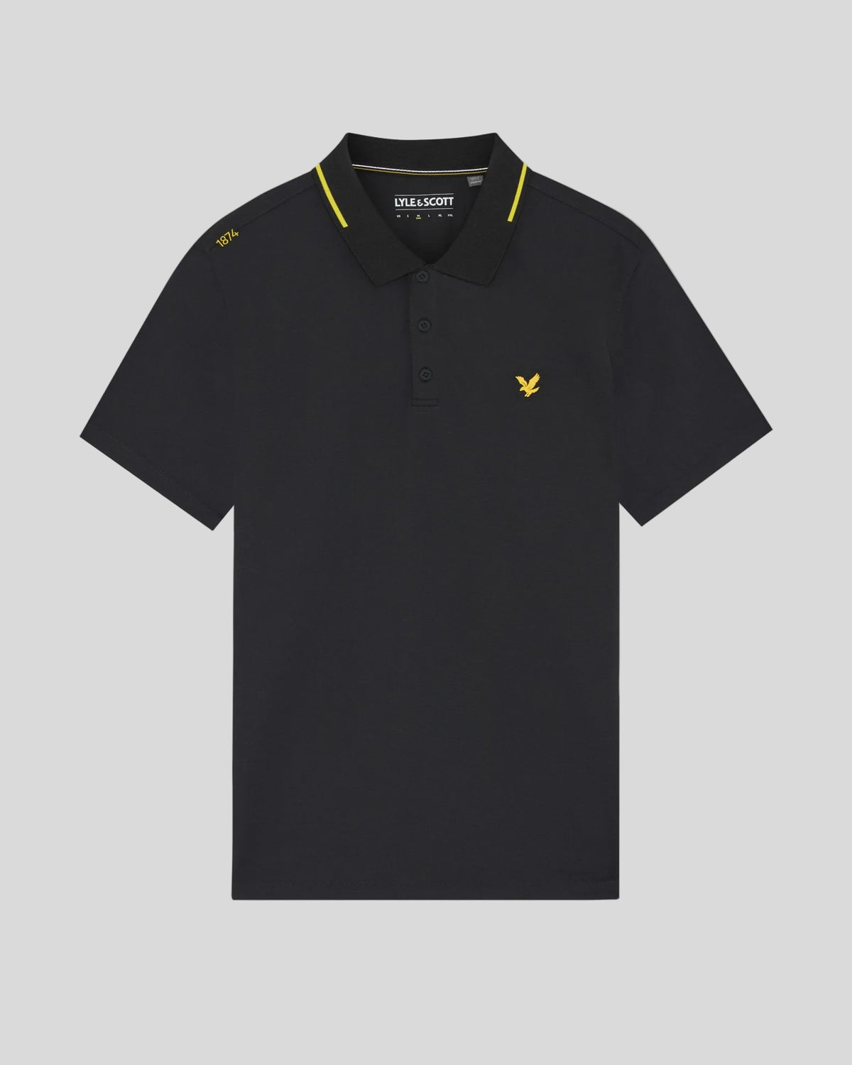 Uomo con polo tecnica a righe in nero jet