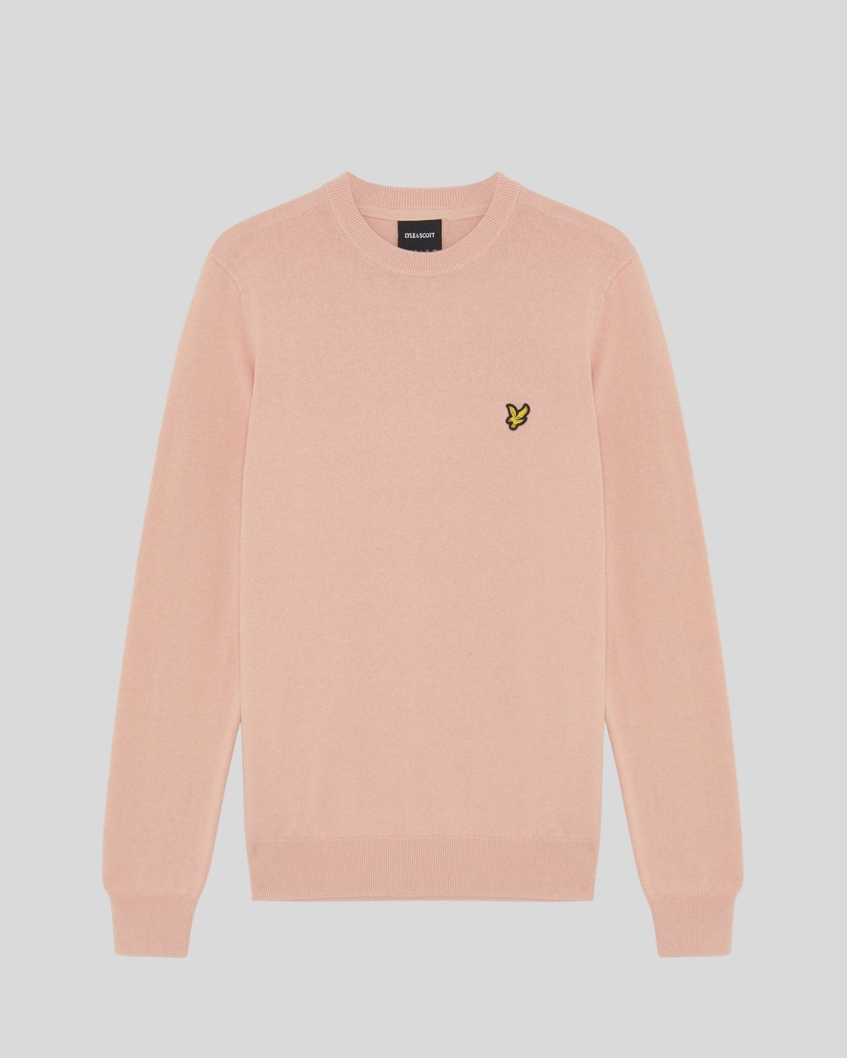 Pull à col rond en coton, couleur pamplemousse rose