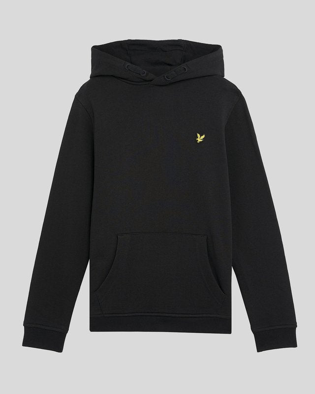Garçon portant un sweat à capuche en coton Loopback, couleur noir de jais