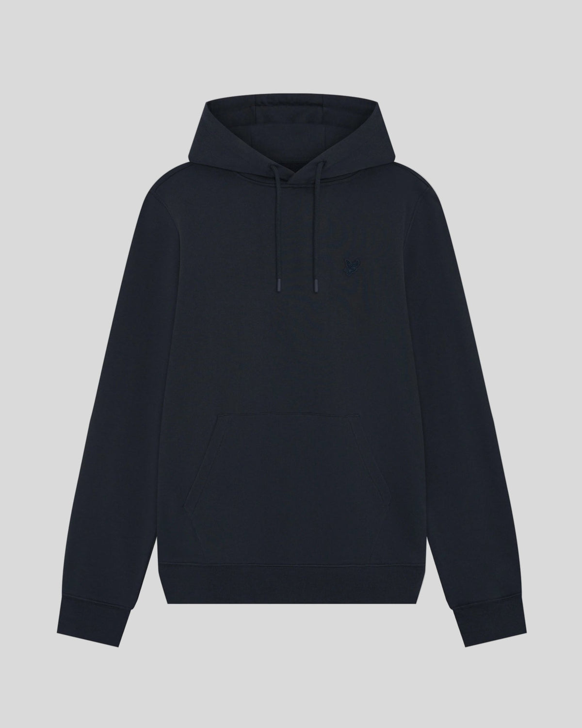 Homme portant un sweat à capuche en coton ultra-fin à revers, bleu marine foncé