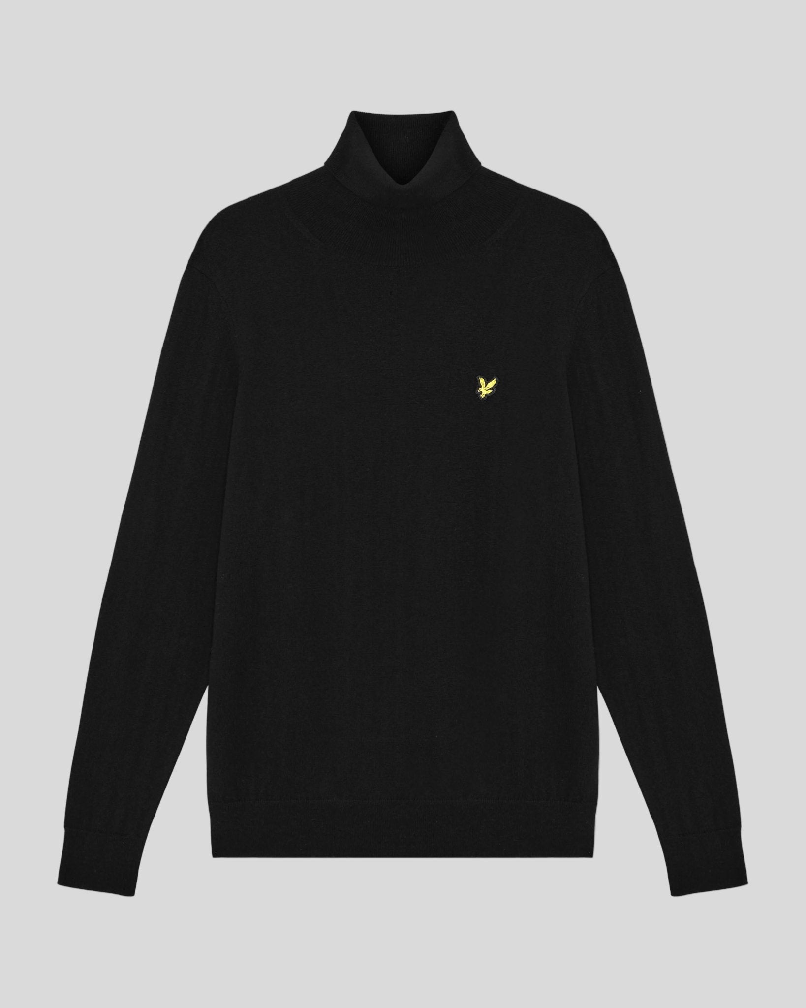 Lyle & Scott Men's Cotton Merino Turtleneck Jumper in Jet Black
