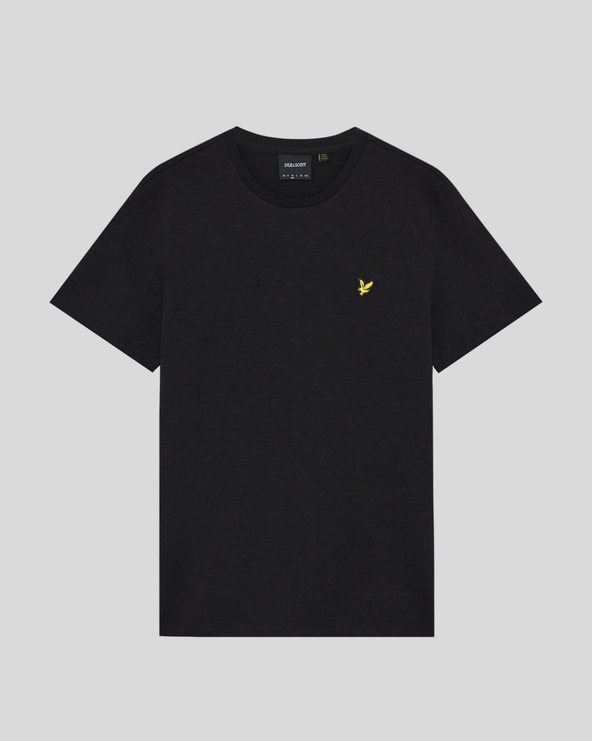 T-shirt en coton fin flammé, couleur noir de jais, pour homme
