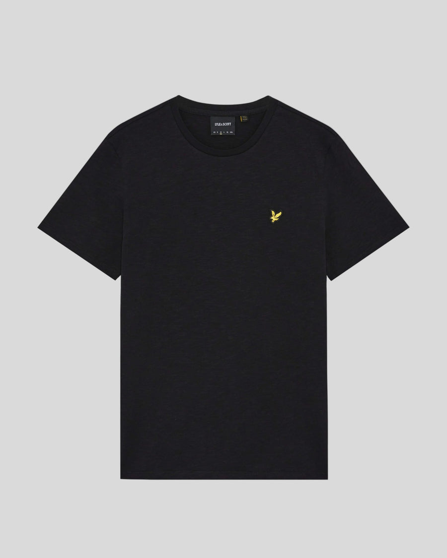 T-shirt en coton fin flammé, couleur noir de jais, pour homme