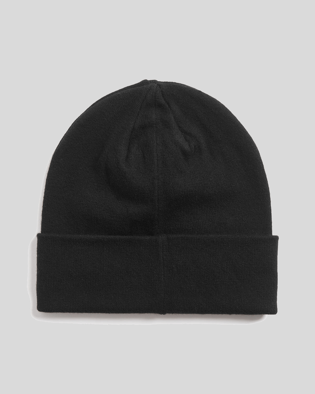 Bonnet en laine mérinos mélangée, noir de jais
