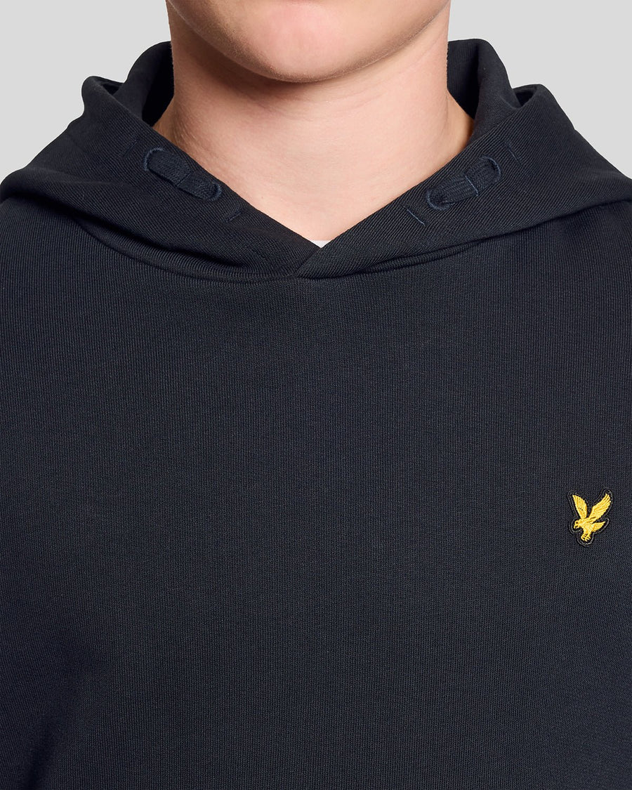 Hombre con sudadera con capucha de algodón Loopback en azul marino oscuro