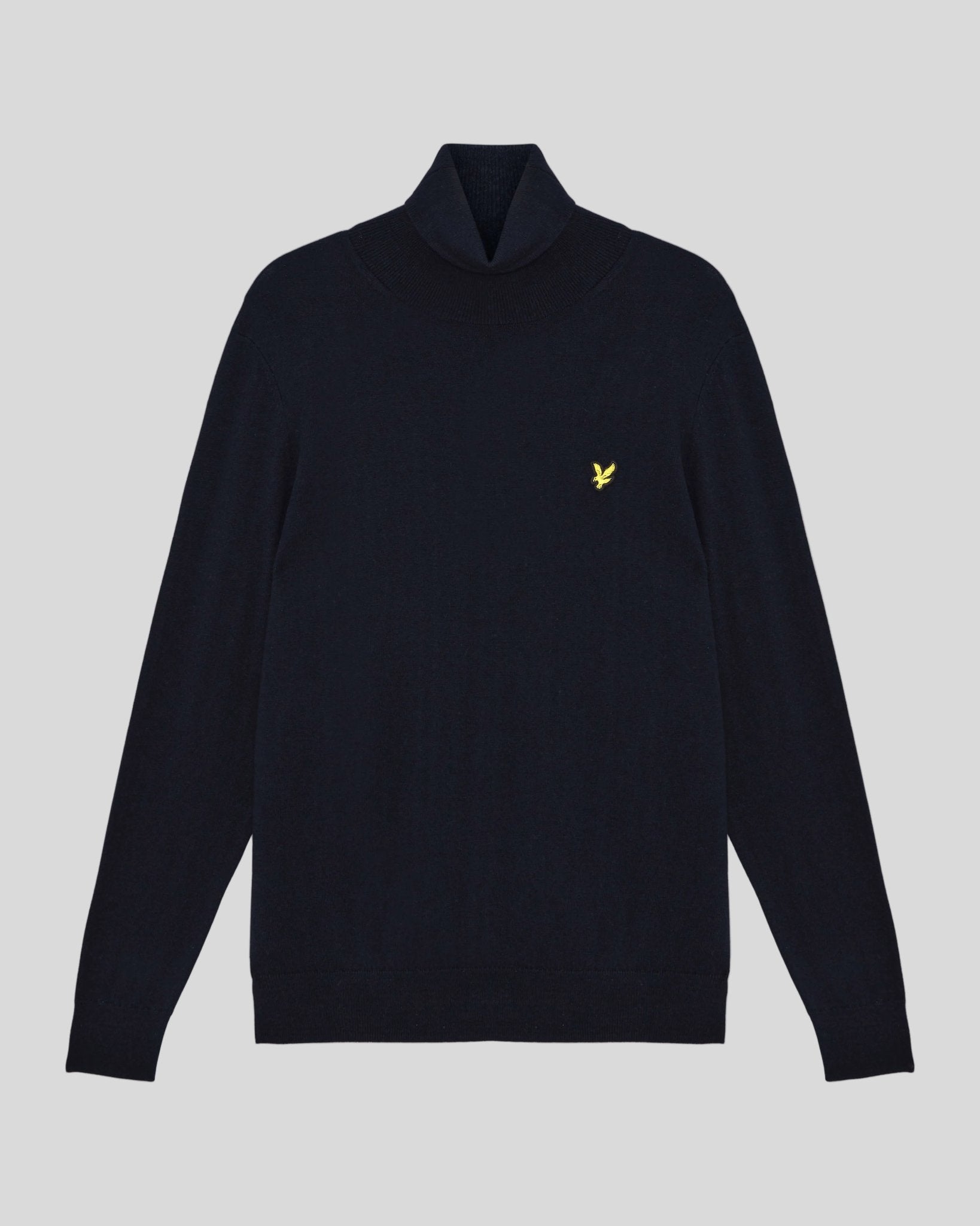 Lyle & Scott Men's Cotton Merino Turtleneck Jumper in Dark Navy