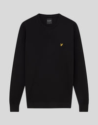 buy men's premium clothing fashion polos jackets -  Lyle & Scott Men's Crew Neck Sweatshirt Plus in Jet Black