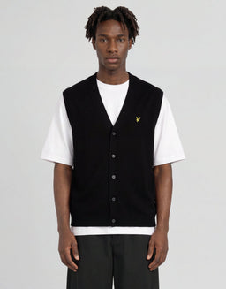 Cotton Merino Button Through Vest